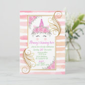 ユニコーンテーマベビー誕生日招待状 招待状 (スタンド正面)