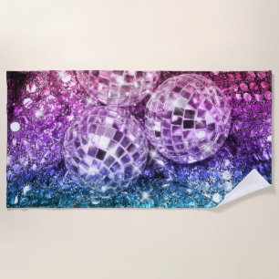 ユニコーンディスコのボール#2 #retro #wall #art ビーチタオル