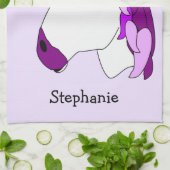 ユニコーンデザイン パーソナライズされた キッチンタオル (折り畳み)