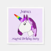 ユニコーンデザイン パーソナライズされた スタンダードカクテルナプキン (正面)