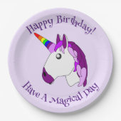 ユニコーンデザイン パーソナライズされた ペーパープレート (正面)