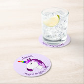 ユニコーンデザイン パーソナライズされた ラウンドペーパーコースター (インサイチュ)