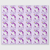 ユニコーンデザイン パーソナライズされた ラッピングペーパー (フラット)