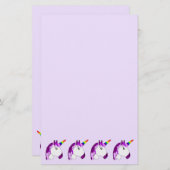 ユニコーンデザイン パーソナライズされた 便箋 (正面/裏面)