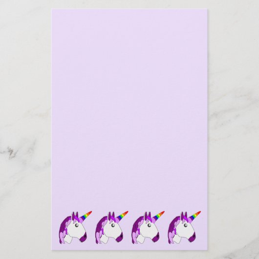 ユニコーンデザイン パーソナライズされた 便箋 (正面)