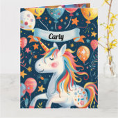 ユニコーンデザイン 子供へ カード (黄色い花)