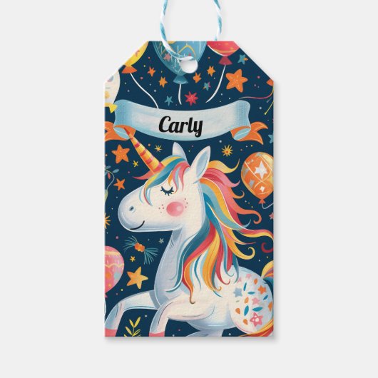 ユニコーンデザイン 子供へ ギフトタグ (正面)