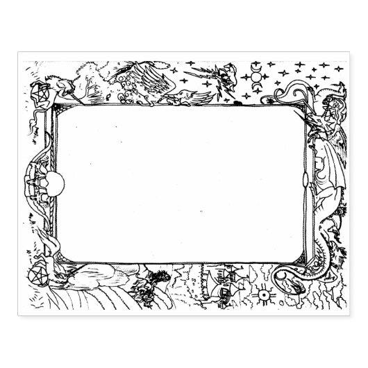 ユニコーンドラゴンホース縁どボックススクラップブック作りデコール ラバースタンプ (インプリント)