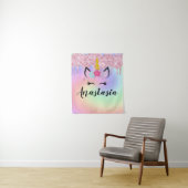 ユニコーンドリップグリッターパーソナライズされたグラデーション タペストリー (インサイチュ)