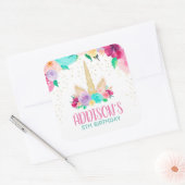 ユニコーンドリームス誕生日ベビーシャワースクエアステッカー スクエアシール (封筒)