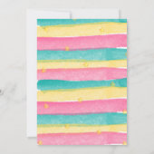 ユニコーンドーナツウォーターカラーレインボー誕生日 招待状 (裏面)