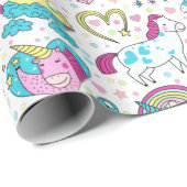 ユニコーンドールパターンラッピング紙 ラッピングペーパー (ロールコーナー)