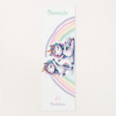 ユニコーンナマステヨガポーズかわいい名前モノグラム ヨガマット (正面)