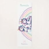 ユニコーンナマステヨガポーズかわいい名前モノグラム ヨガマット (裏面)