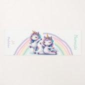 ユニコーンナマステヨガポーズかわいい名前モノグラム ヨガマット (正面(横))