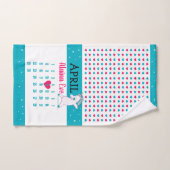 ユニコーンネームカレンダー誕生日タオル ハンドタオル (ハンドタオル)