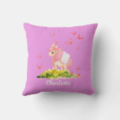 ユニコーンネーム子供部屋キッズルームデコールパープルトゥロ クッション (裏面)