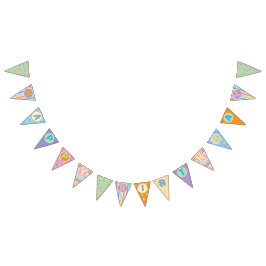 ユニコーンハッピーバースデーバナー バンティングフラッグ