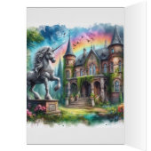 ユニコーンハッピーバースデーフレンドのグリーティングカード (内側 (左))