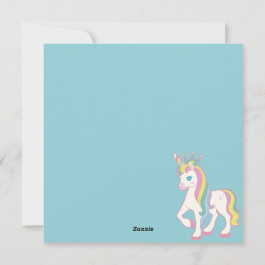 ユニコーンハッピーバースデーホリデーカード シーズンカード (裏面)