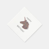 ユニコーンハッピーバースデーレインボーブラントナプキン スタンダードカクテルナプキン (角)