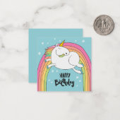 ユニコーンハッピーバースデー ノートカード (正面/裏面インサイチュ)