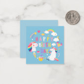 ユニコーンハッピーバースデー ノートカード (正面/裏面インサイチュ)