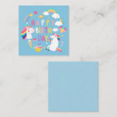 ユニコーンハッピーバースデー ノートカード (正面/裏面)