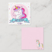 ユニコーンハッピーバースデー ノートカード (正面/裏面)