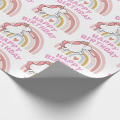 ユニコーンハッピーバースデー ラッピングペーパー (角)