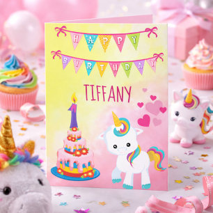 ユニコーンハッピーファーストBirthday Girl カード