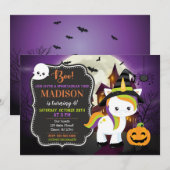 ユニコーンハロウィン誕生日招待状 招待状 (正面/裏面)