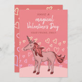 ユニコーンハートキッズクラスルームバレンタインデー シーズンカード (正面/裏面)