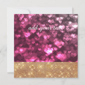 ユニコーンハートピンクベビーガールシャワー招待状 招待状 (裏面)