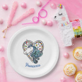ユニコーンハート紙プレート ペーパープレート (パーティー)