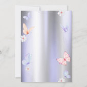 ユニコーンバタフライ バイオレット メタリック バースデー 招待状 (裏面)
