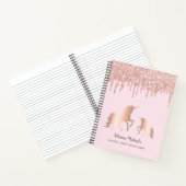 ユニコーンバラ金ゴールドグリッタードリップスネームガール ノートブック (内部)