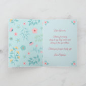 ユニコーンバラ金ゴールドグリッターベビーシャワーありがとう サンキューカード (内部)