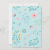 ユニコーンバラ金ゴールドグリッターベビーシャワー招待状 招待状 (裏面)