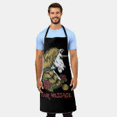 ユニコーンバラ エプロン (着用した状態)