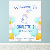 ユニコーンバルーンレインボーグラデーション誕生日パーティー キャンバスプリント (インサイチュ (ウッドフロア))