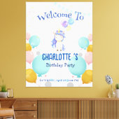 ユニコーンバルーンレインボーグラデーション誕生日パーティー キャンバスプリント (インサイチュ (リビング))