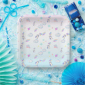 ユニコーンバルーンレインボーグラデーション誕生日パーティー ペーパープレート (パーティー)