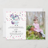 ユニコーンバレリーナ誕生日パーティーの招待状 招待状 (正面)