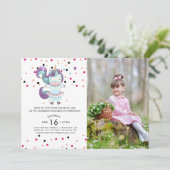 ユニコーンバレリーナ誕生日パーティーの招待状 招待状 (スタンド正面)