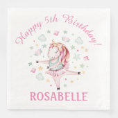 ユニコーンバレリーナPInkバースデーパーティー紙 (正面)