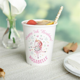 ユニコーンバレリーナPInk誕生日パーティー 紙コップ