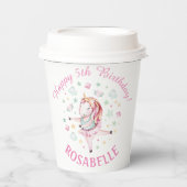 ユニコーンバレリーナPInk誕生日パーティー 紙コップ (正面)
