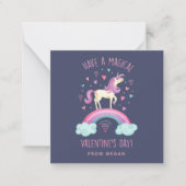 ユニコーンバレンタインデーのグリーティングカード ノートカード (正面)