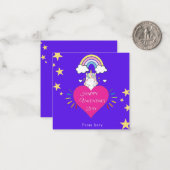 ユニコーンバレンタインデーのラブノートカード ノートカード (正面/裏面インサイチュ)